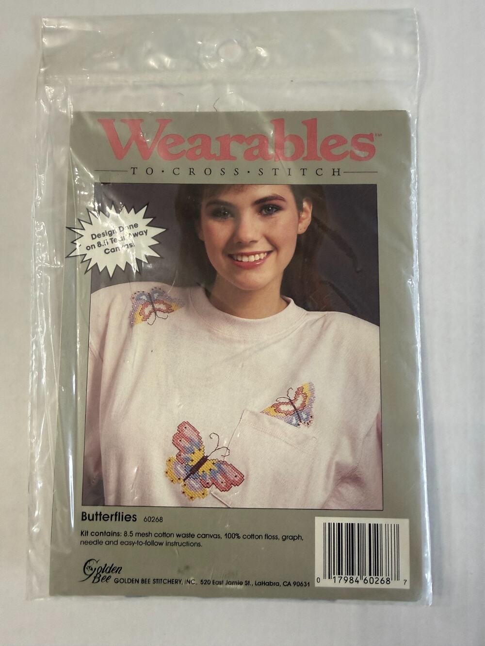 Golden Bee Wearables "Butterflies" Cross Stitch Kit Vintage